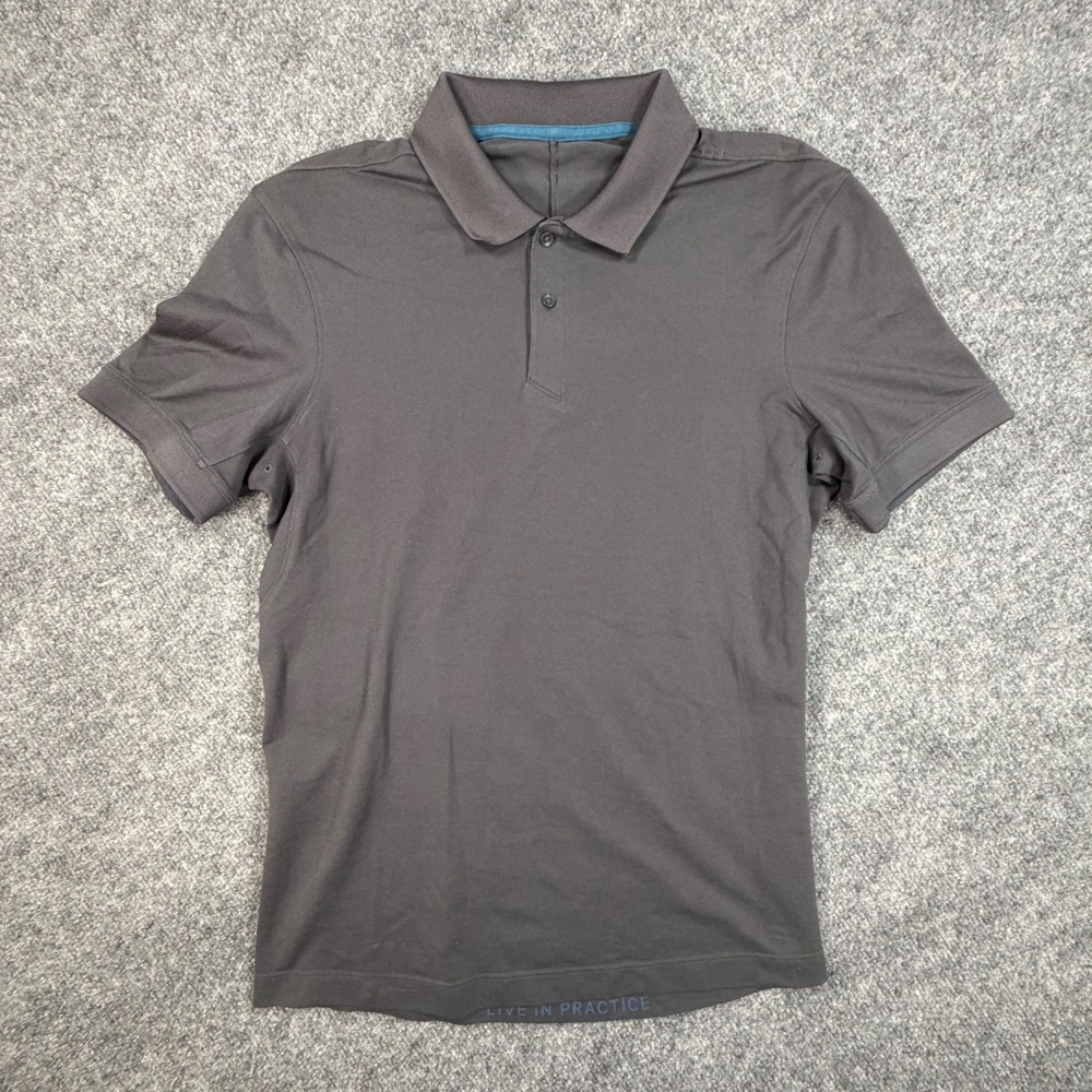 Lululemon Evolution Polo Shirt Mens Small Dark Gray Short Sleeve Golf Top 0867